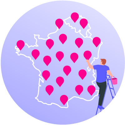 Carte de la France et de la Belgique